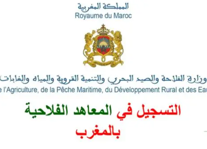 التسجيل في المعاهد الفلاحية بالمغرب 2025-2026 مفتوح الآن! تعرف على المستويات المتاحة، شروط القبول، الوثائق المطلوبة، وفرص التكوين المهني الفلاحي. سجل مباشرة عبر الموقع الرسمي لوزارة الفلاحة
